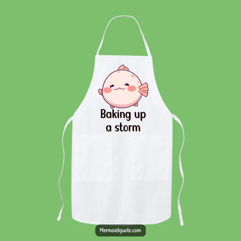 Funny Pufferfish Apron: Cook With Shy Giggle Humor!