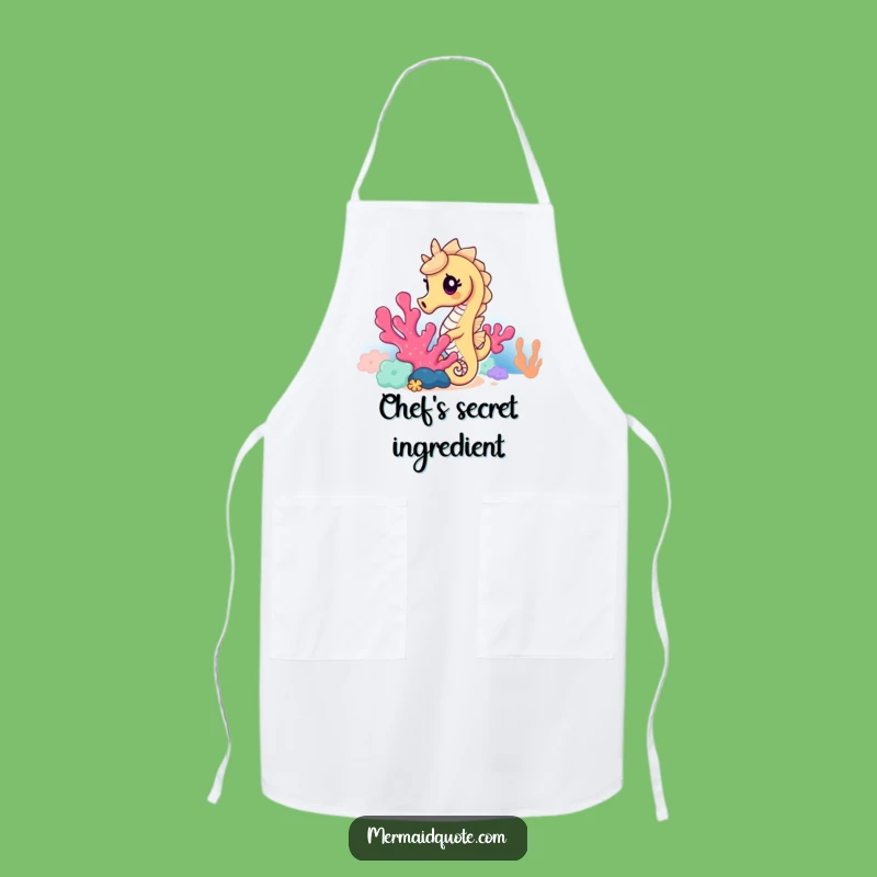 Funny Seahorse Kitchen Apron: Hilarious Ocean Chef's Funny Gift