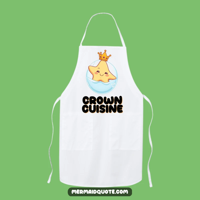 Funny Starfish Crown Bubble Apron: Royal Kitchen Wear, Perfect Funny Gift