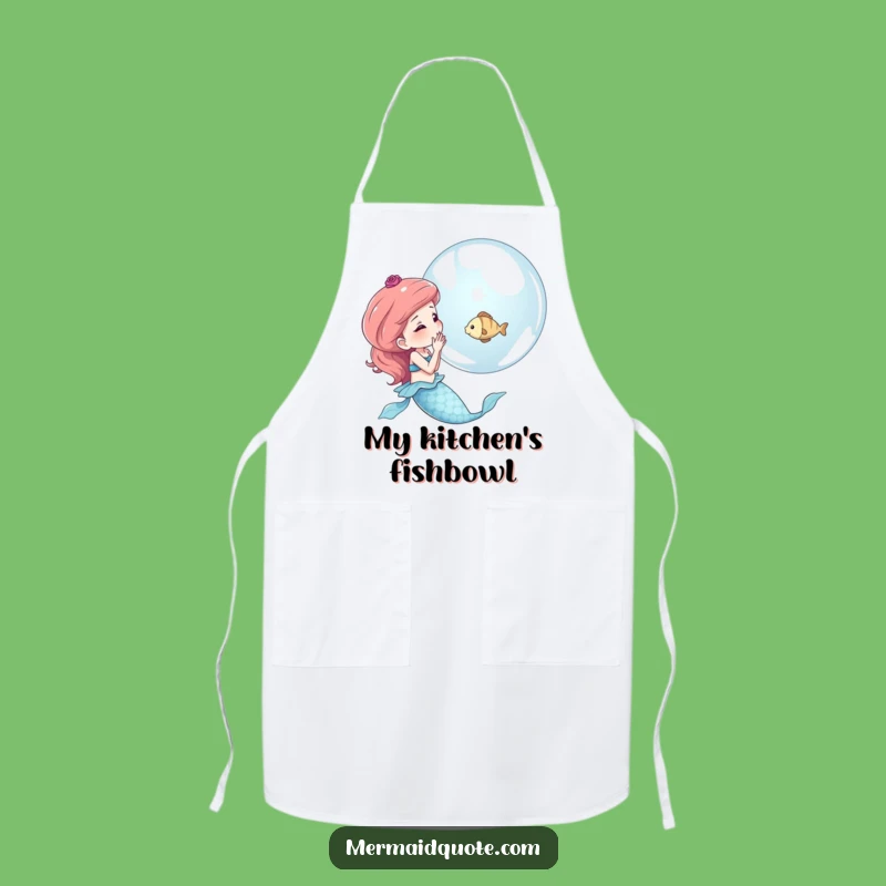 Funny Mermaid Bubble Kitchen Apron - Whimsical & Hilarious Cooking Gift