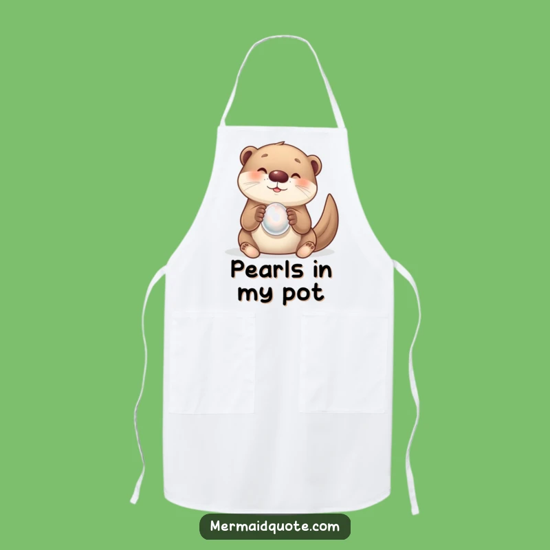 Funny Otter & Pearl Apron - Whimsical Kitchen Gift for Delightful Cooks