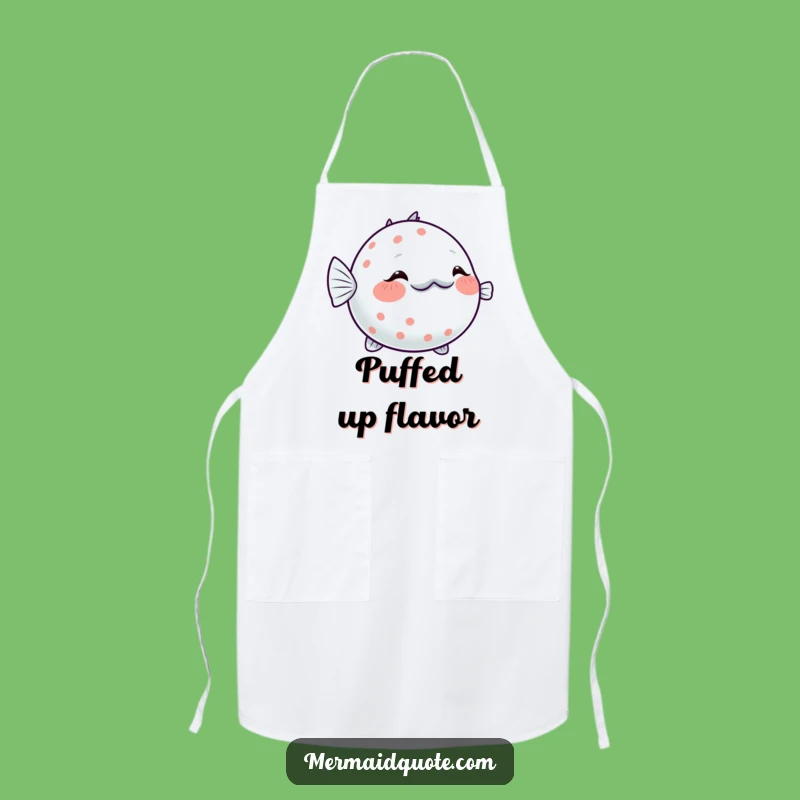 Funny Pufferfish Apron: Kitchen Charm with a Blush, a Unique Funny Gift!