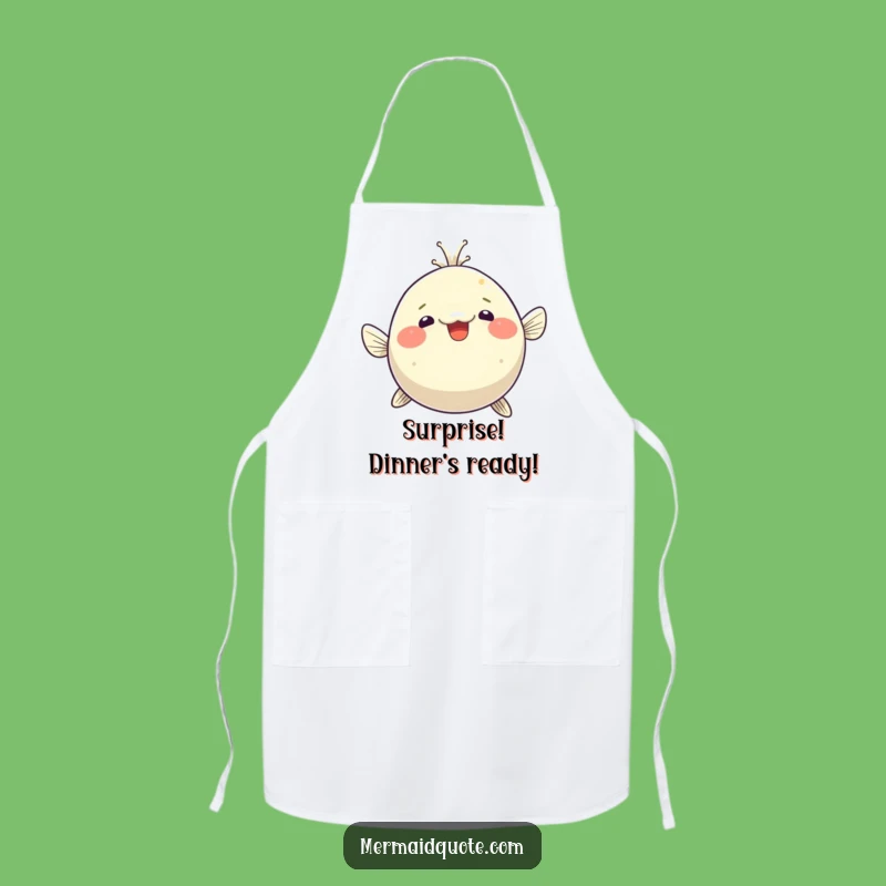 Funny Pufferfish Surprise Apron - Hilarious Kitchen Wear for Playful Cooks