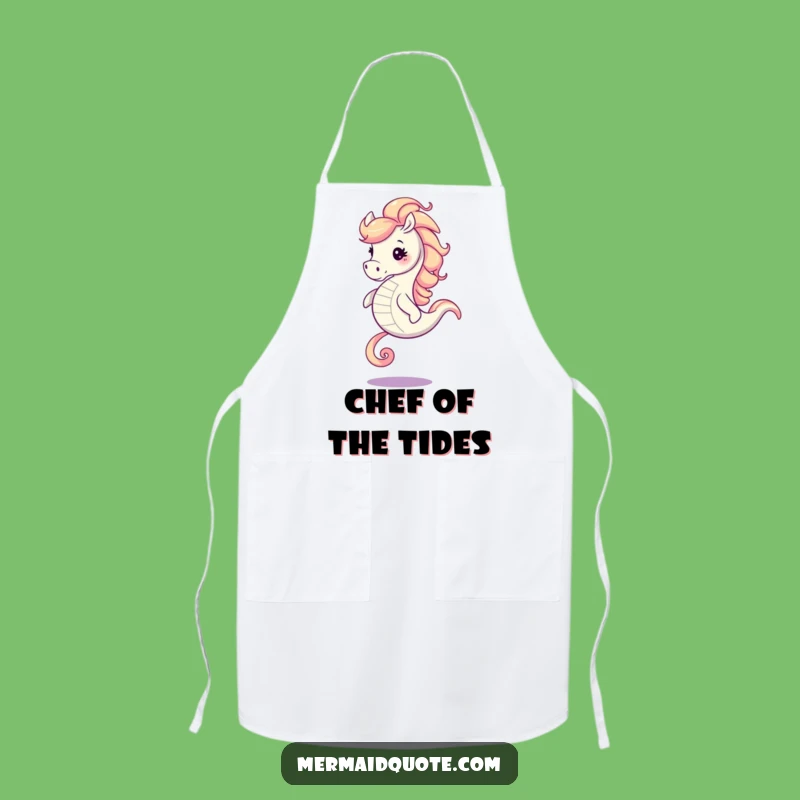 Funny Seahorse Chef Apron: Galloping Swirling Mane Kitchen Gift