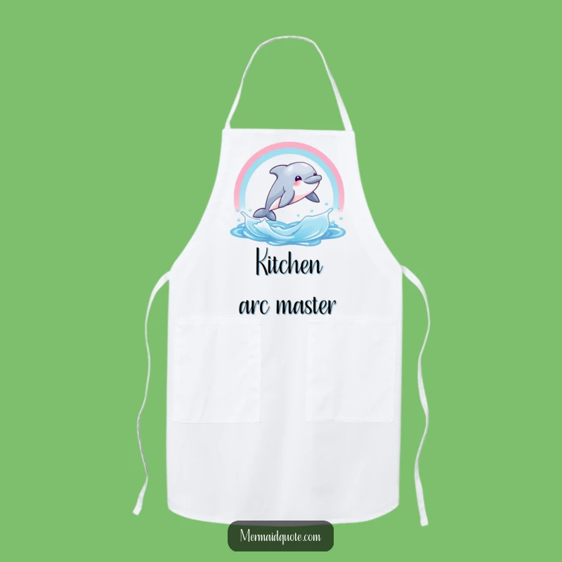 Funny Dolphin Rainbow Apron - Kitchen Fun & Joyful Cook Gift