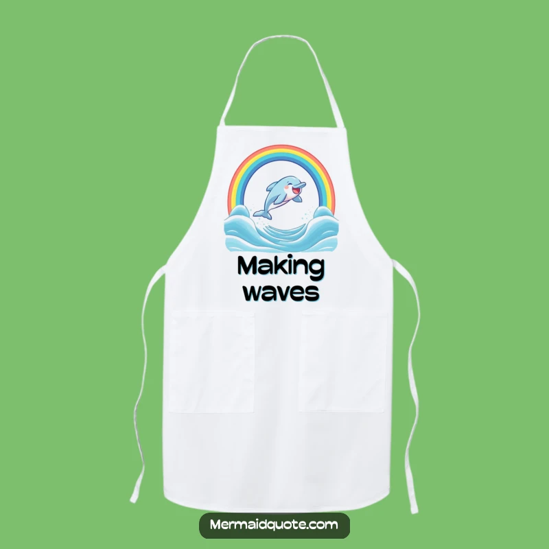 Funny Dolphin Rainbow Apron: Cook with Laughter and Ocean Cheer