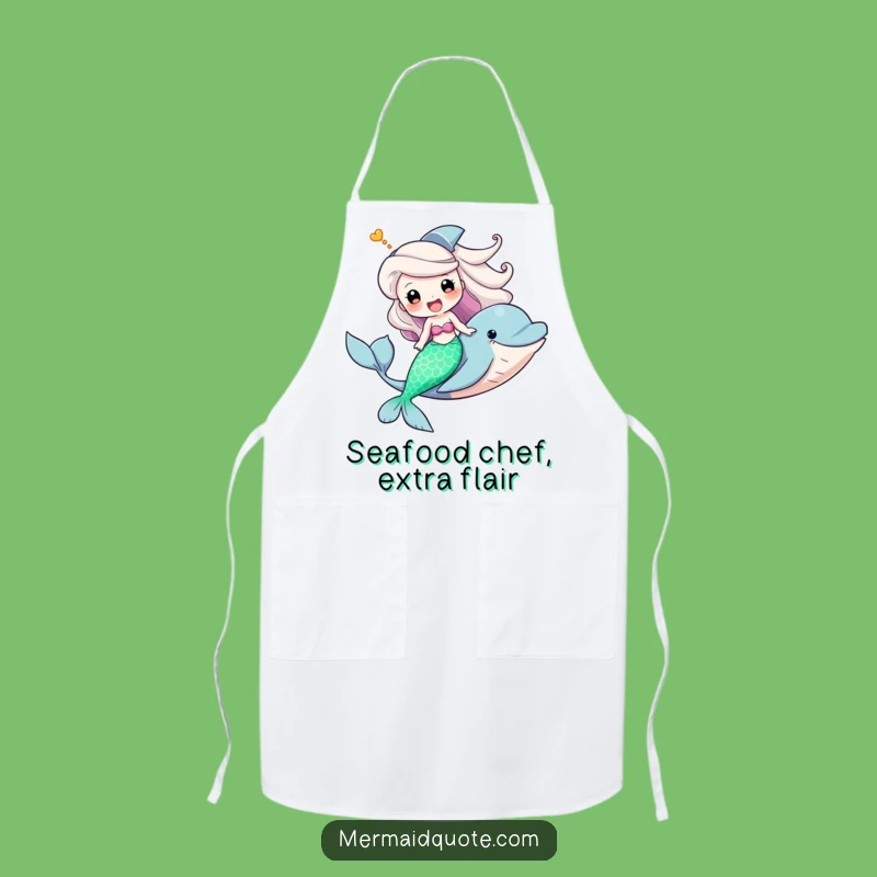 Funny Mermaid Dolphin Chef Apron - Hilarious Cooking Gift for Kitchen Fun