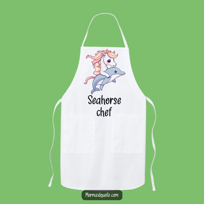 Funny Seahorse Dolphin Ride Apron: Cute Kitchen Wear, Perfect Funny Gift