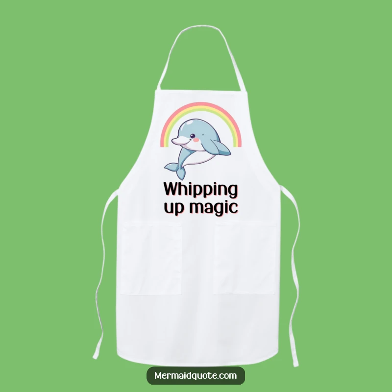 Funny Dolphin Rainbow Apron: Leaping Joy, Perfect Funny Kitchen Gift