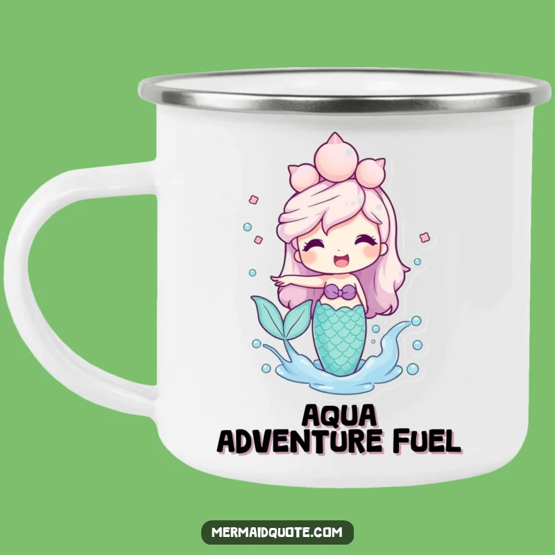 Funny Mermaid Splashing Water Enamel Camping Mug: Adventure by the Sea!