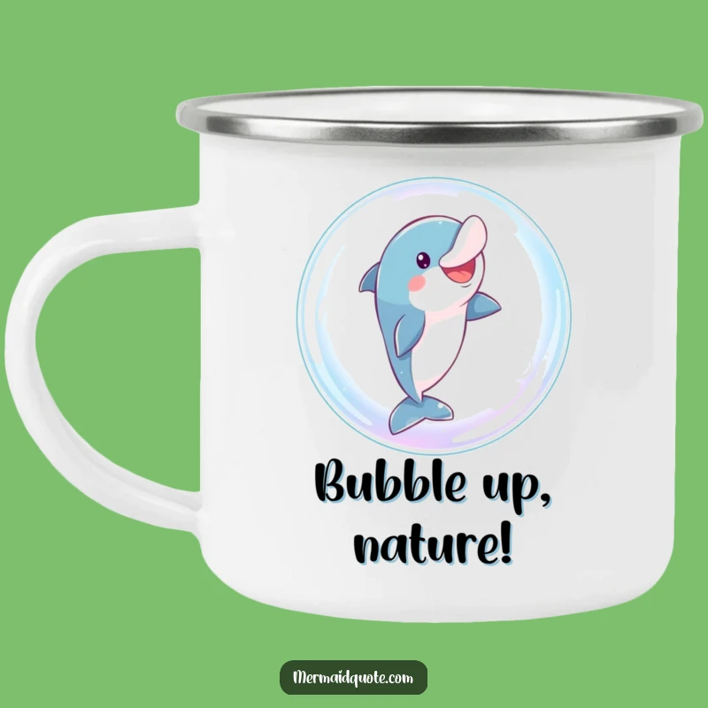 Funny Dolphin Bubble Leap Camping Mug: Adventure-Ready with Playful Charm Gift