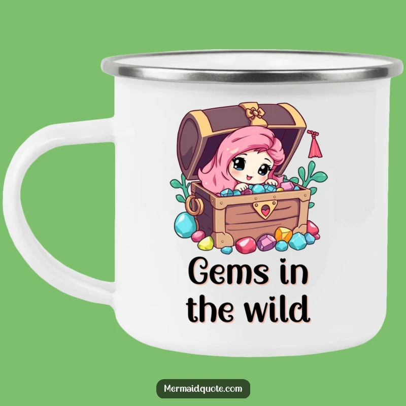 Funny Camp Mermaid Mug: Discover Treasures Outdoors, an Enchanting Funny Gift!
