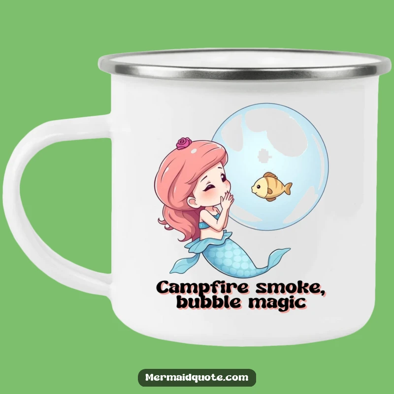 Funny Mermaid Bubble Camp Mug - Whimsical & Hilarious Outdoor Gift