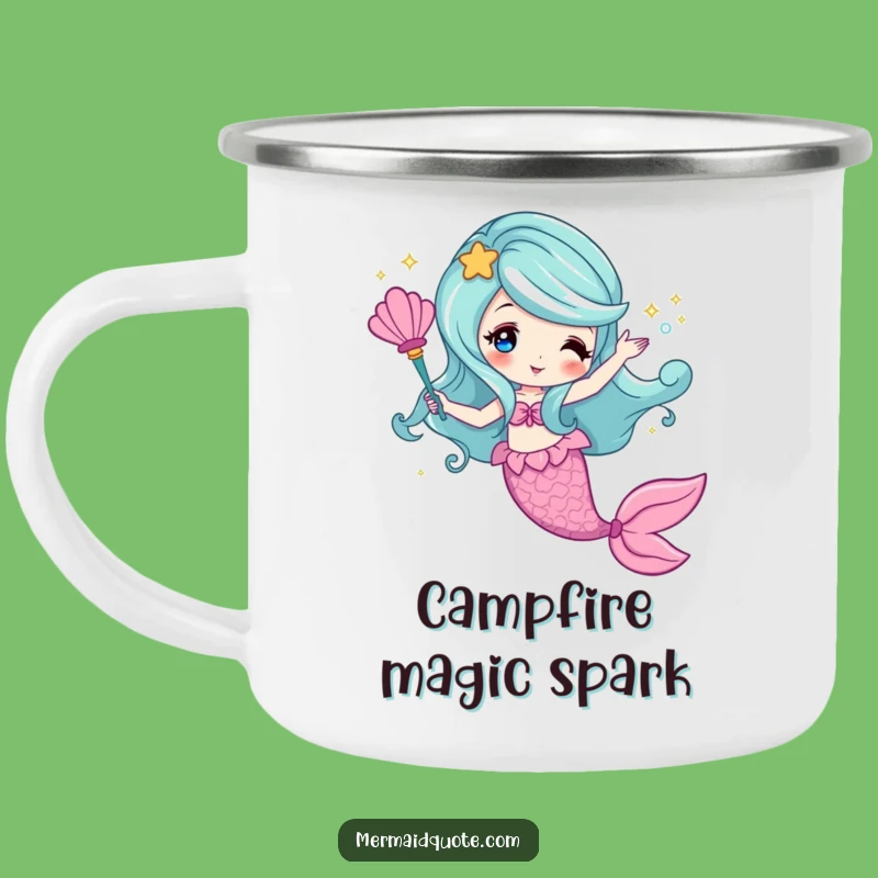 Funny Mermaid Magic Wand Camping Mug - Durable & Enchanting Outdoor Gift