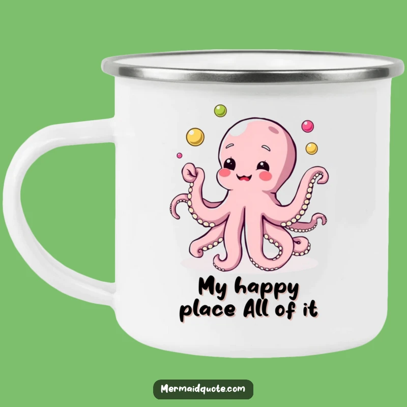 Funny Octopus Pearl Juggling Camping Mug - Adventure-Ready & Hilarious!