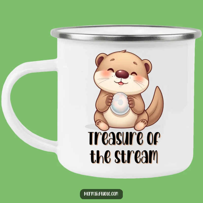 Funny Otter & Pearl Camping Mug - Delightful Coffee for Outdoor Explorers