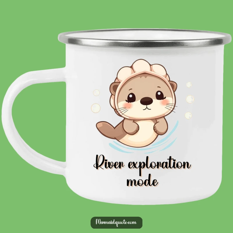 Funny Otter Swimming Camping Mug: Sip with Cheer on Your Aquatic Adventures