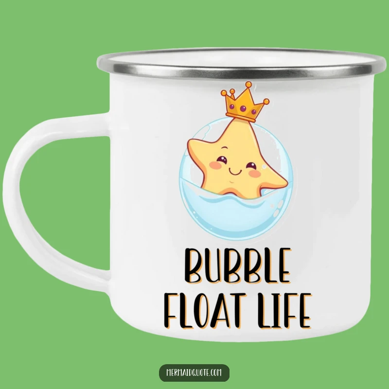 Funny Starfish Crown Bubble Camping Mug: Durable Royal Gear, Perfect Funny Gift