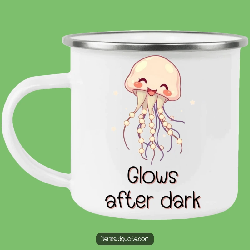 Funny Jellyfish Pearl Enamel Mug - Rustic & Hilarious Outdoor Gift!