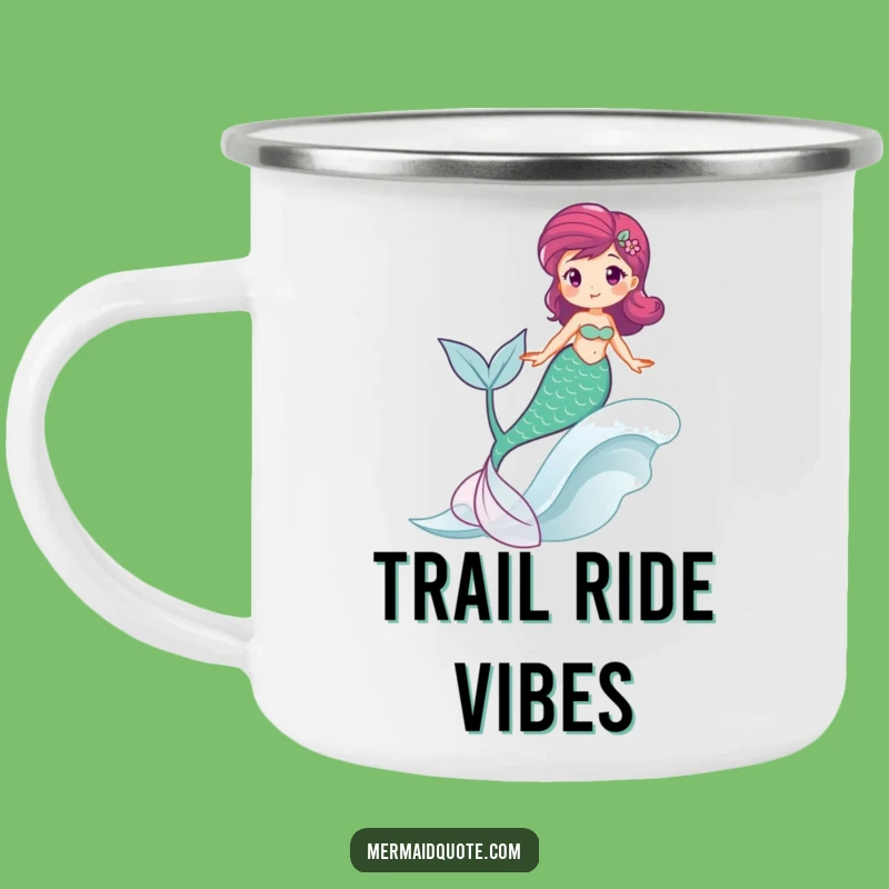 Funny Mermaid Wave Rider Camping Mug - Durable & Joyful Outdoor Gift