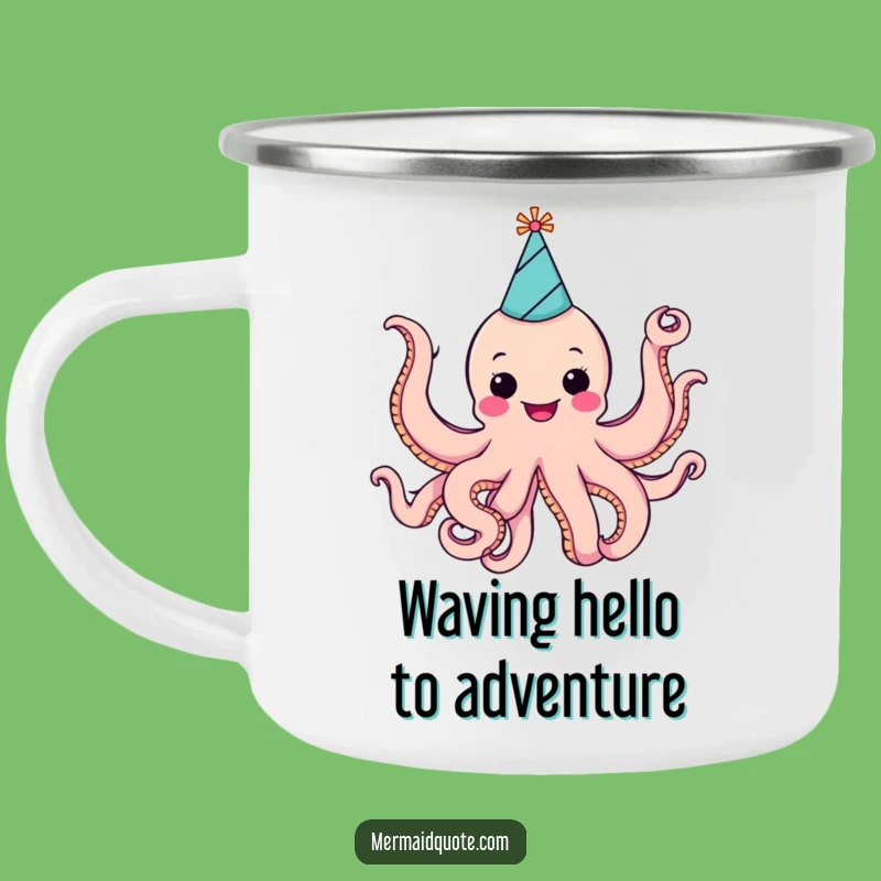 Funny Cheerful Octopus Party Camping Mug: Adventure & Celebration!