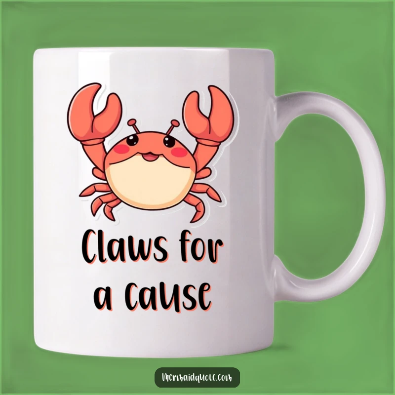 Funny Crab Claws Mug: Enthusiastic Crustacean Greeting, Perfect Funny Gift