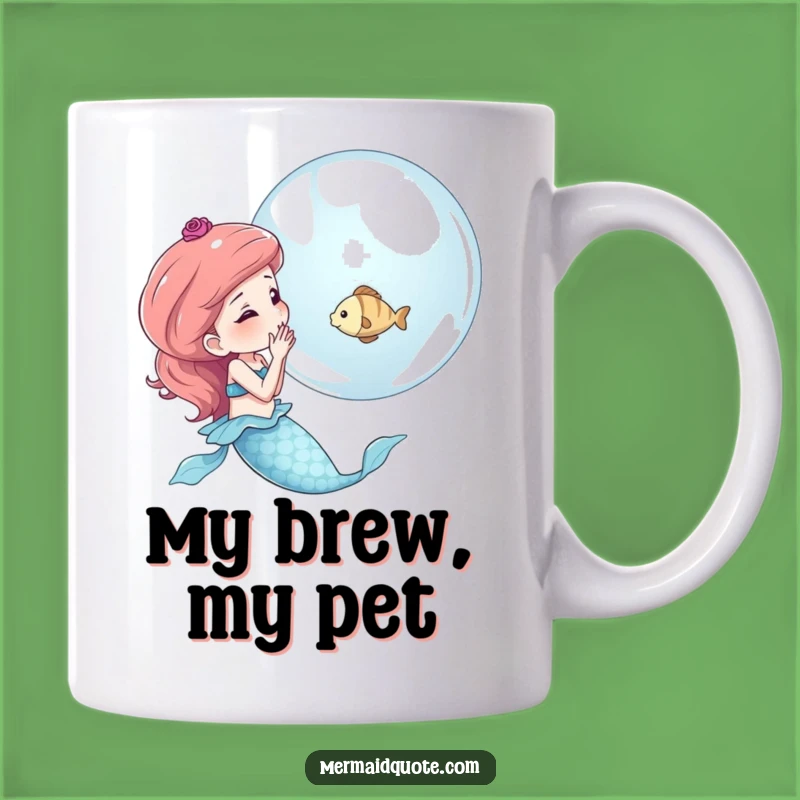 Funny Mermaid Bubble Fish Mug - Whimsical & Hilarious Gift for Magic Lovers