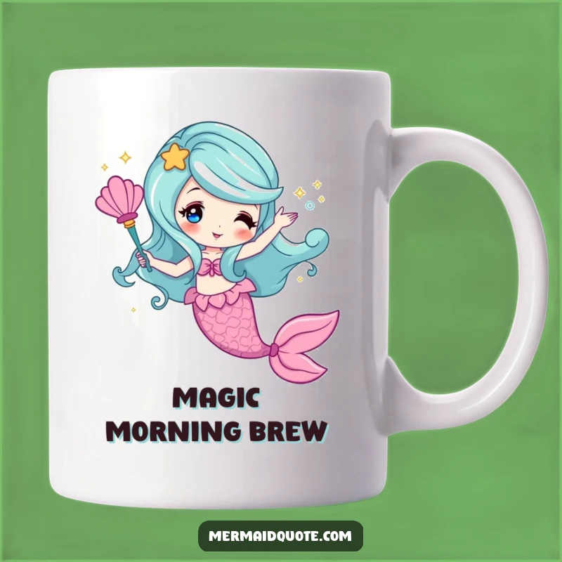 Funny Mermaid Magic Wand Mug - Enchanting Ocean Humor Gift for Her
