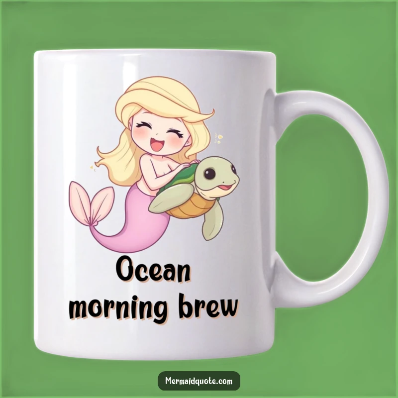 Funny Mermaid Turtle Mug - Tickle Laugh Ocean Gift