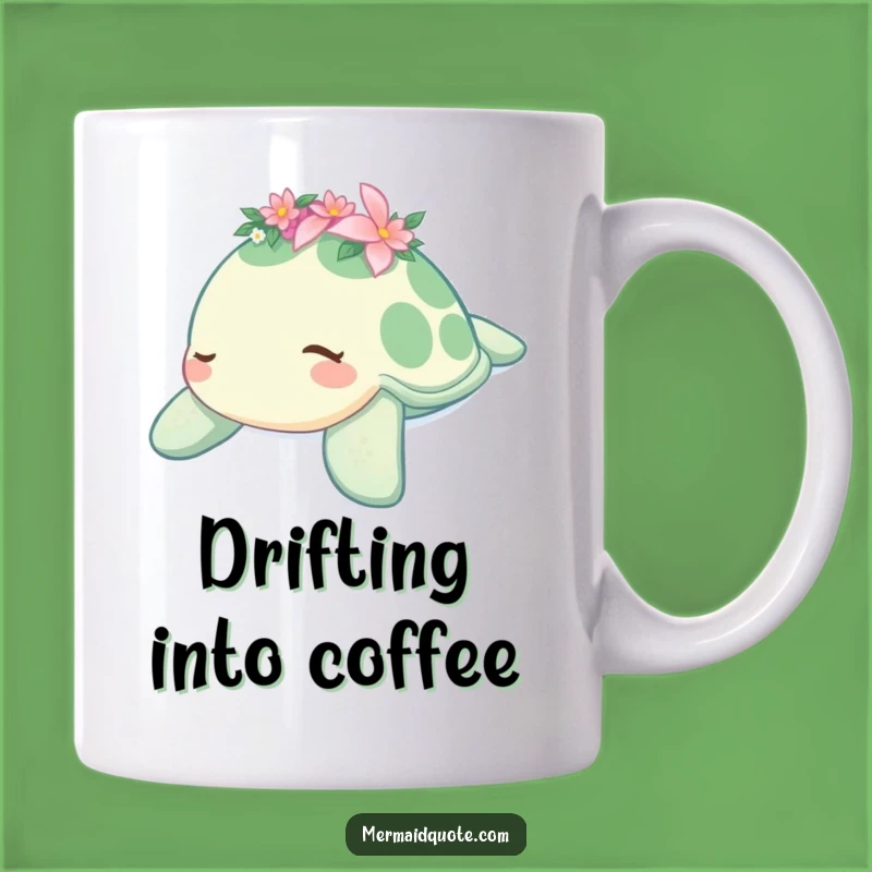 Funny Sleepy Turtle Flower Crown Mug - Relaxing Humorous Gift!