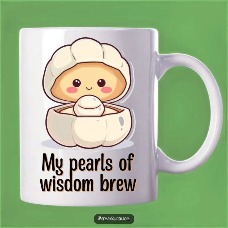 Funny Smiling Clam Pearl Mug: A Joyful Ocean Treasure Mug, Perfect Gift