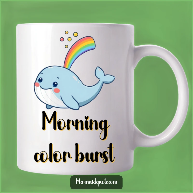 Funny Whale Rainbow Mug: Smiling Spout Celebration Gift Idea