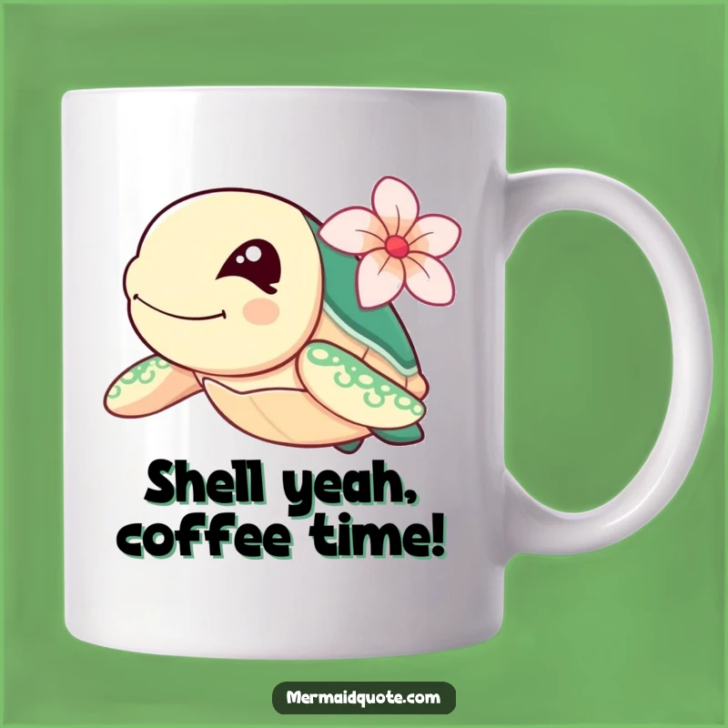 Funny Winking Sea Turtle Flower Mug: Fast Swimmer Gift for Ocean Lovers