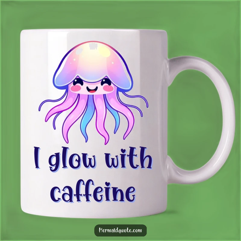 Funny Kawaii Jellyfish Smile Mug - Adorable Glowing Ocean Gift