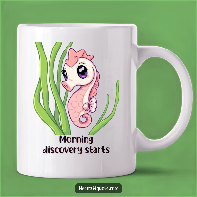 Funny Seahorse Mug: Express Curiosity With Sparkling Oceanic Humor!
