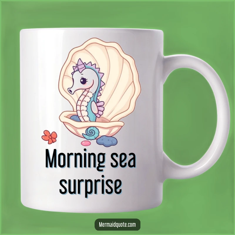 Funny Seahorse Clam Mug: Discover Hidden Treasures with Humor