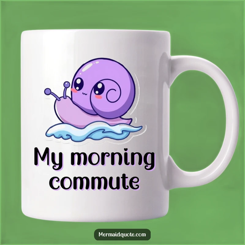 Funny Purple Sea Snail Mug - Bubbly Eyes Riding Wave, Perfect Funny Gift