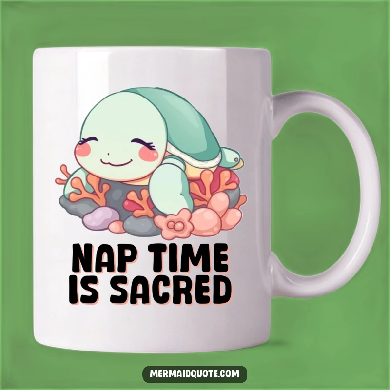 Funny Sleeping Turtle Smile Mug - Relaxing Ocean Creature Gift