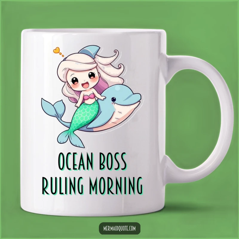 Funny Mermaid Dolphin Ride Mug - A Joyful, Hilarious Gift for Ocean Lovers