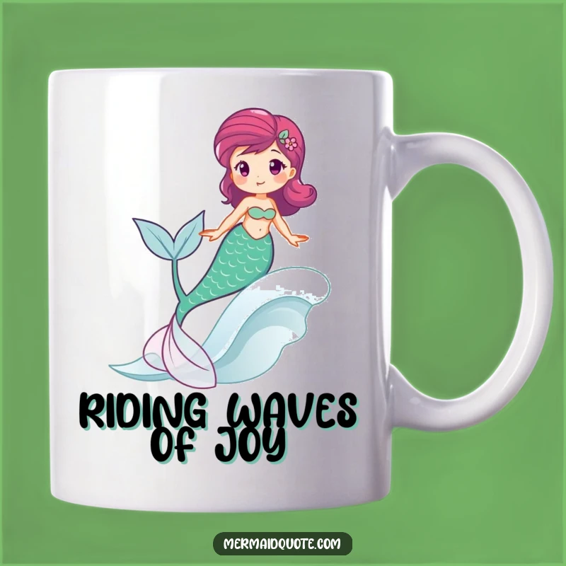 Funny Mermaid Wave Rider Mug - Joyful Ocean Humor Gift for Her
