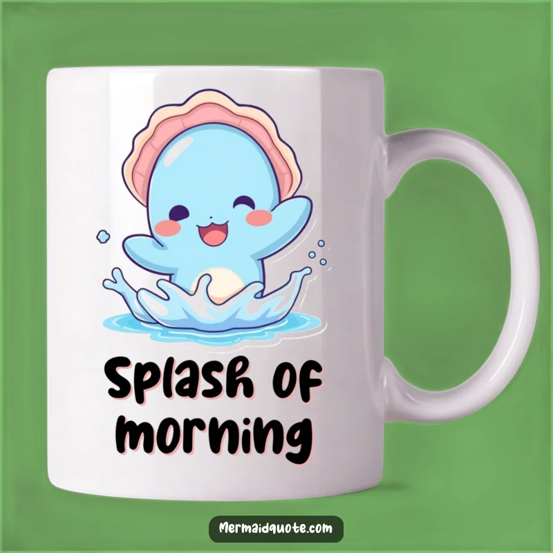 Funny Kawaii Blue Creature Mug - Playful Seashell Splash Gift!
