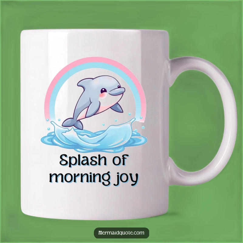 Funny Giggling Dolphin Rainbow Mug - Joyful Gift for Water Lovers & Fun Seekers