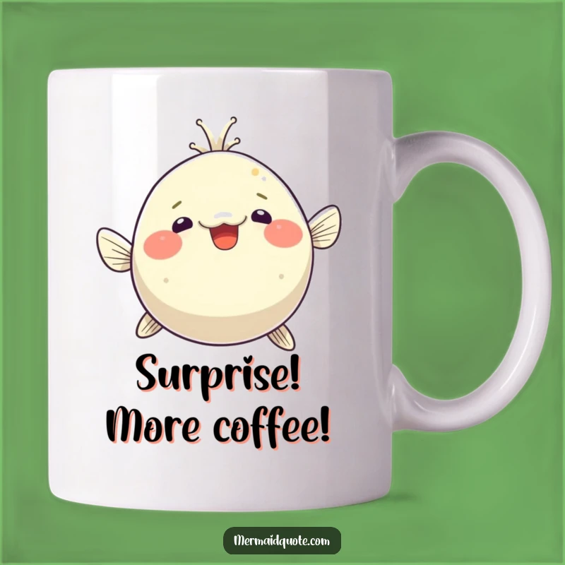 Funny Pufferfish Surprise Mug - Hilarious Blown-Up Fishy Fun for Coffee Lovers