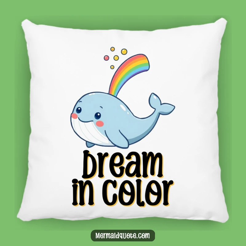 Funny Whale Accent Pillow: Rainbow Spout Comfort Gift for Cheer