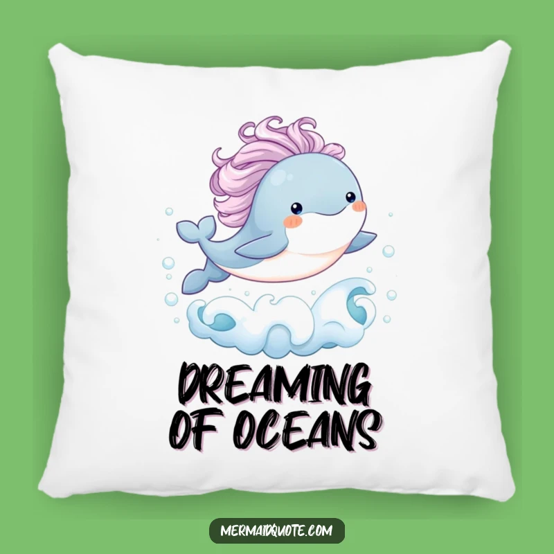 Joyful Baby Whale Leap Accent Pillow: Funny and Cozy Gift for Ocean Comfort
