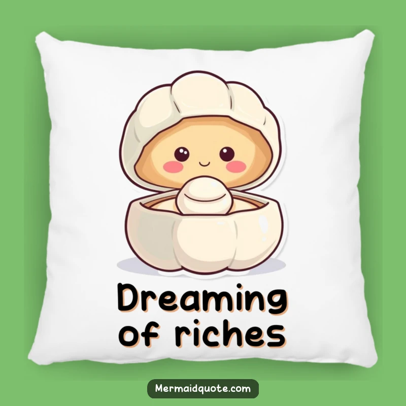 Funny Smiling Clam Pearl Pillow: Cozy Comfort with Ocean's Treasure