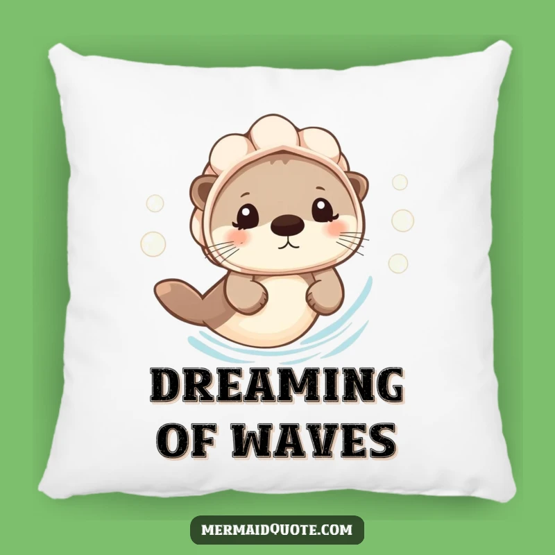 Funny Otter Swimming Pillow: Cozy Comfort with a Cheerful Seashell Helmet Otter