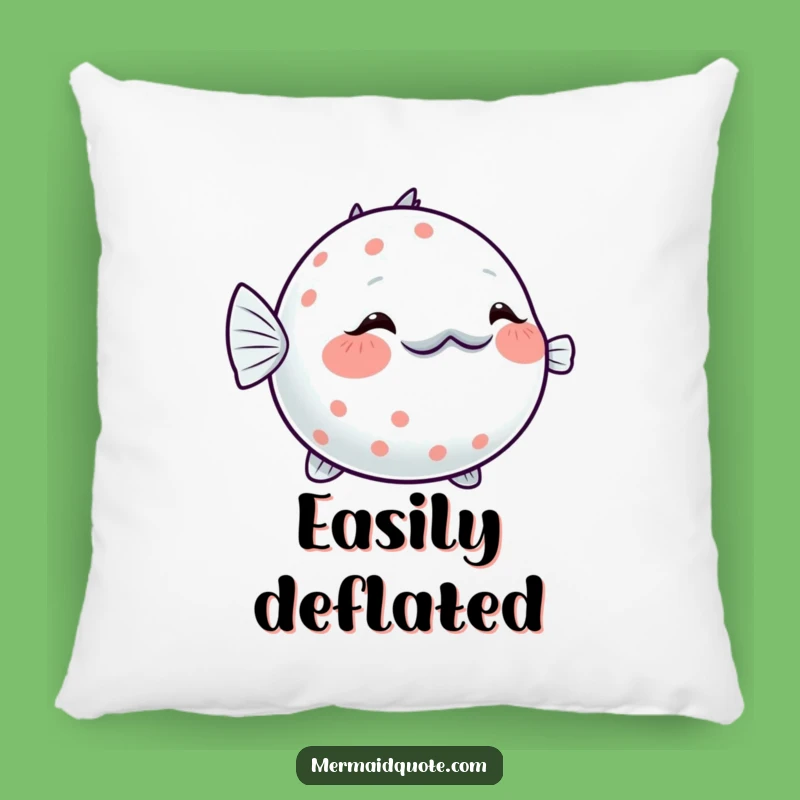 Funny Pufferfish Pillow: Cozy Comfort with a Blush, a Soft Funny Gift!