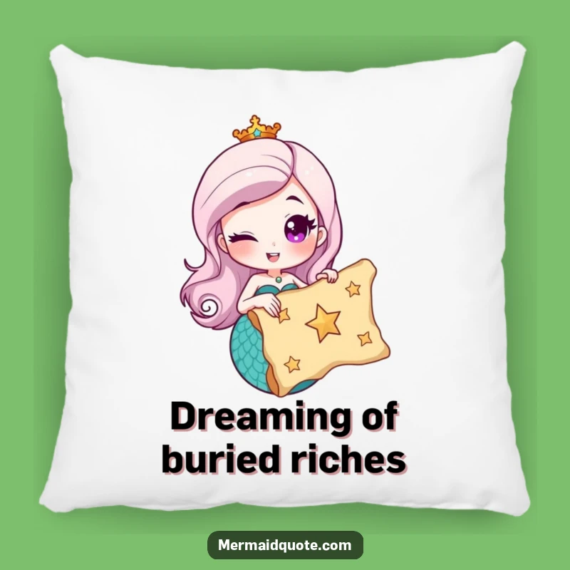 Funny Mermaid Treasure Pillow - Cozy & Hilarious Decor for Adventurers