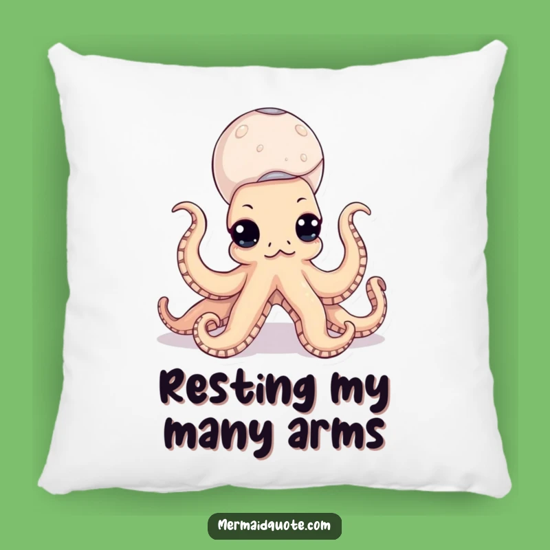 Funny Octopus Seashell Accent Pillow - Comfy Couch Humor Gift